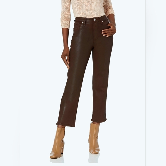 Hudson Jeans Remi High-Rise Straight in Coated Chicory Coffee Size 28 - Picture 2 of 10